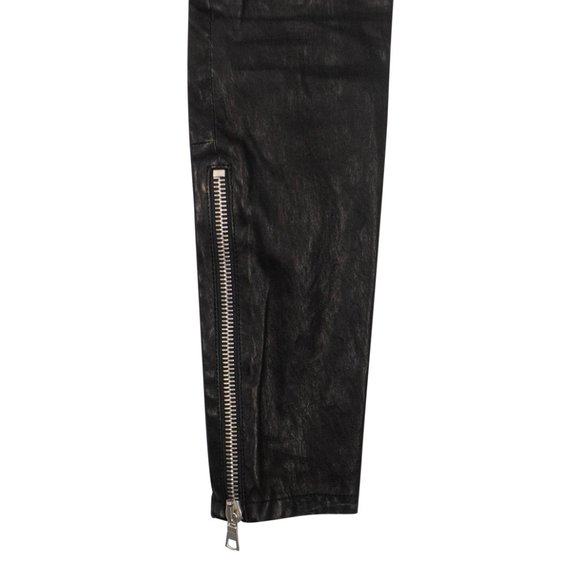 UNRAVEL PROJECT Black Leather Distressed Lace Up Skinny Pants Size 24 $1995 - Picture 5 of 7